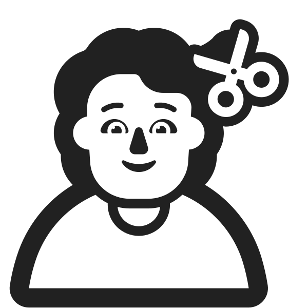 Person Getting Haircut High Contrast Default Vector