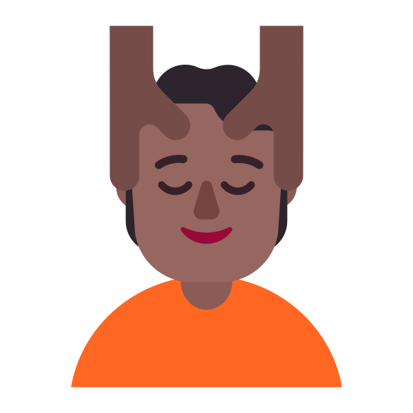 Person Getting Massage Flat Medium Dark Vector