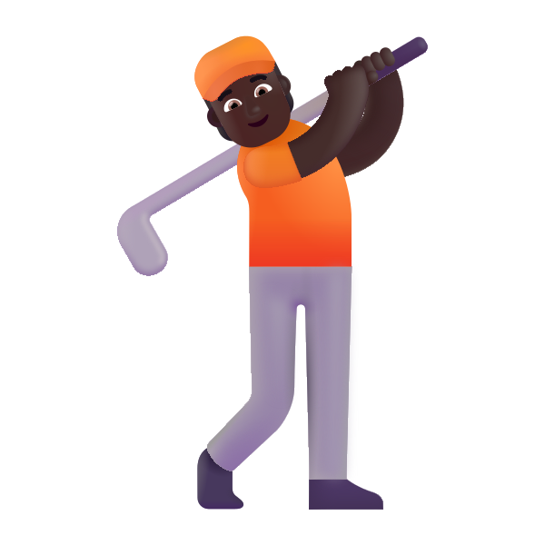 Person Golfing Color Dark Vector