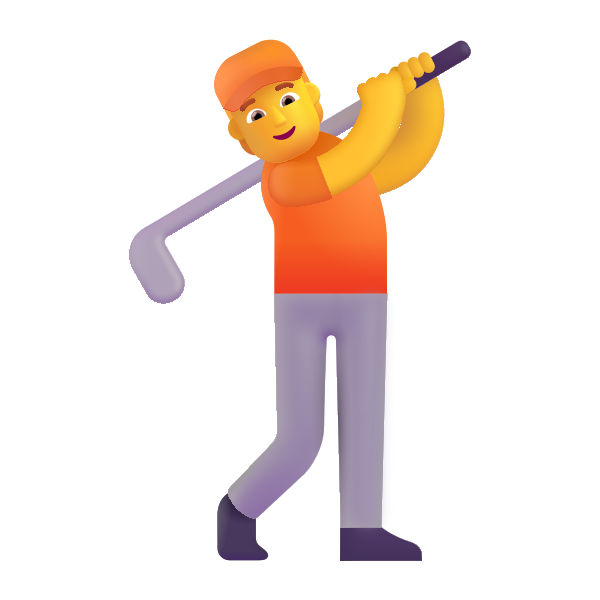 Person Golfing Color Default Vector