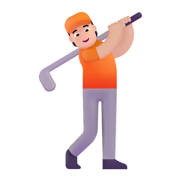 Person Golfing Color Light Vector