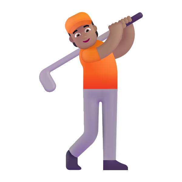 Person Golfing Color Medium Vector