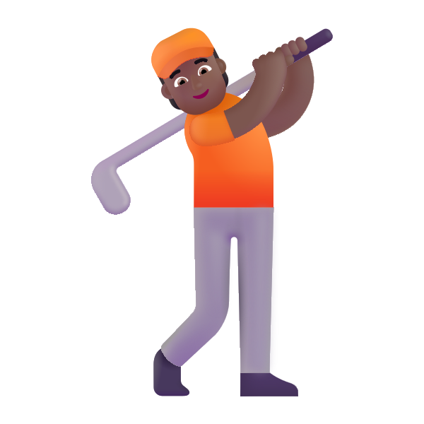 Person Golfing Color Medium Dark