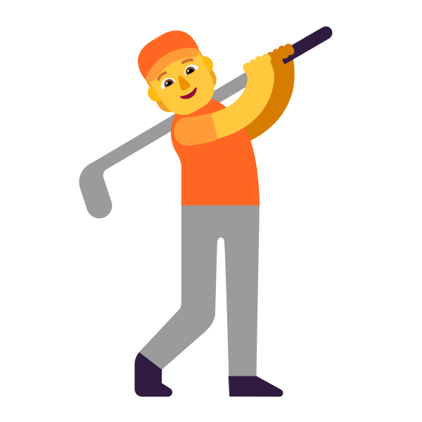 Person Golfing Flat Default