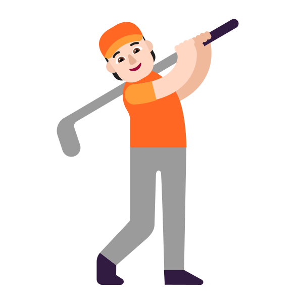 Person Golfing Flat Light Vector