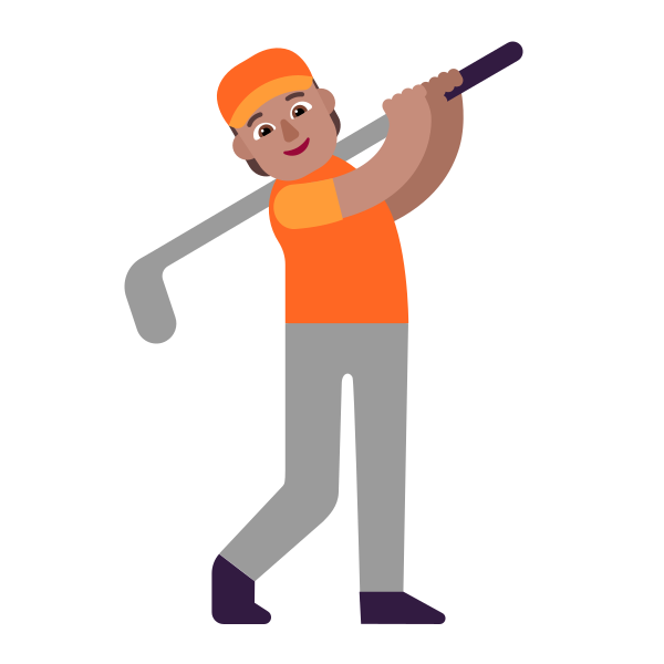 Person Golfing Flat Medium Vector