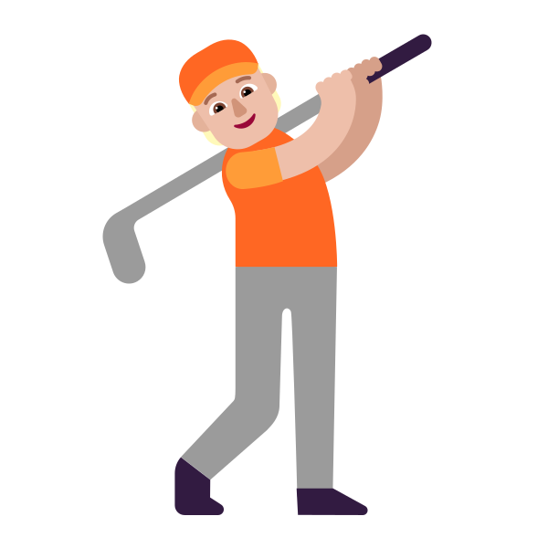 Person Golfing Flat Medium Light