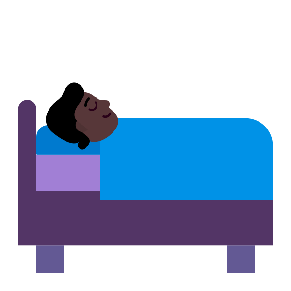 Person In Bed Flat Dark Vector