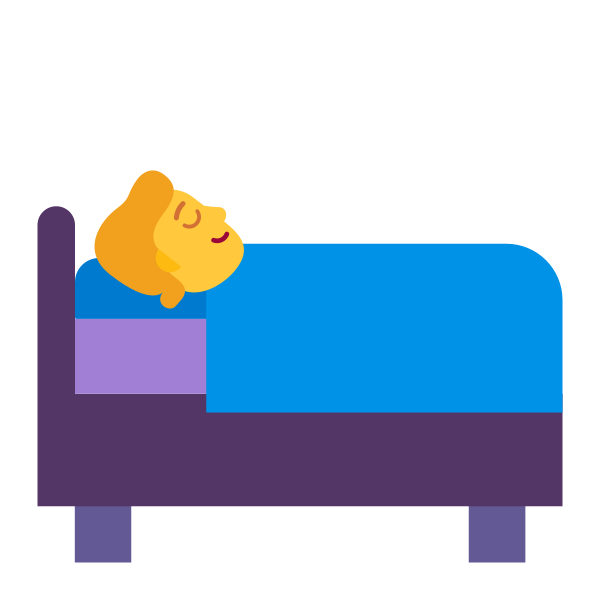 Person In Bed Flat Default Vector