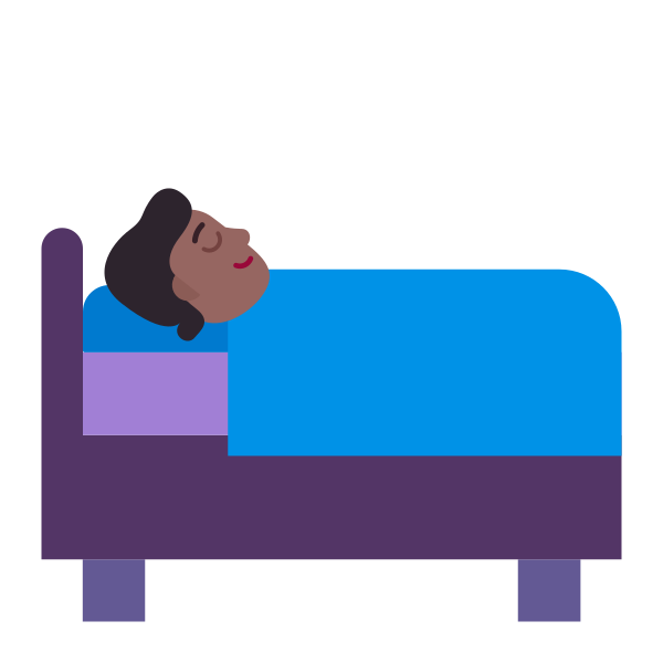 Person In Bed Flat Medium Dark Vector