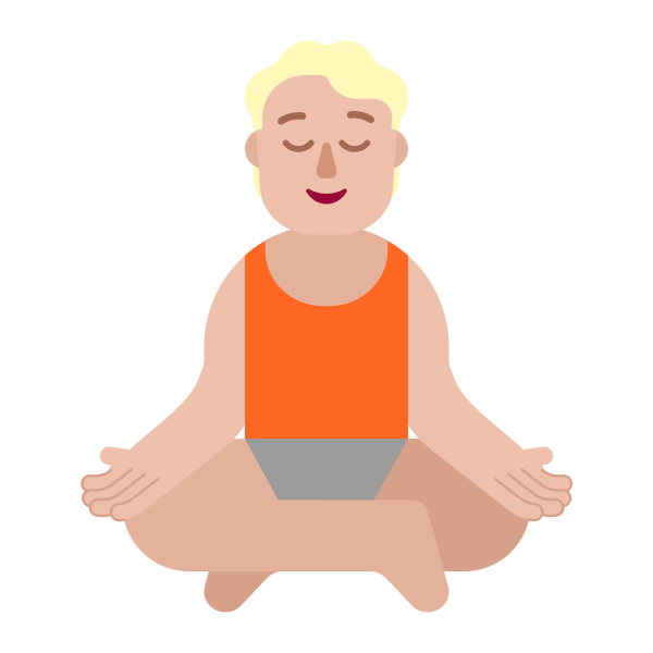 Person In Lotus Position Flat Medium Light Vector