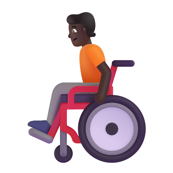 Person In Manual Wheelchair Color Dark Vector