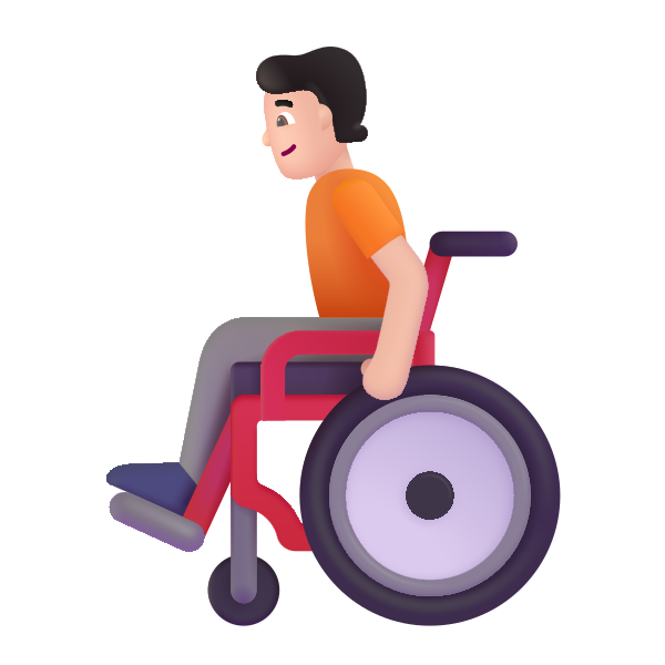 Person In Manual Wheelchair Color Light Vector