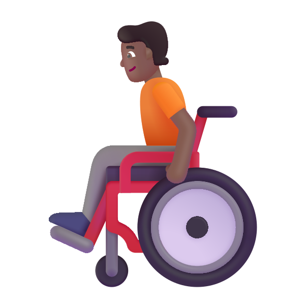 Person In Manual Wheelchair Color Medium Dark