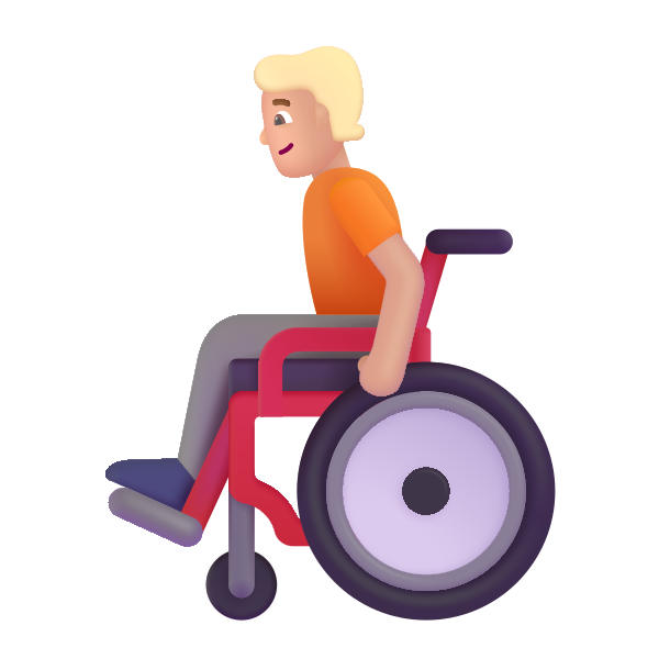 Person In Manual Wheelchair Color Medium Light