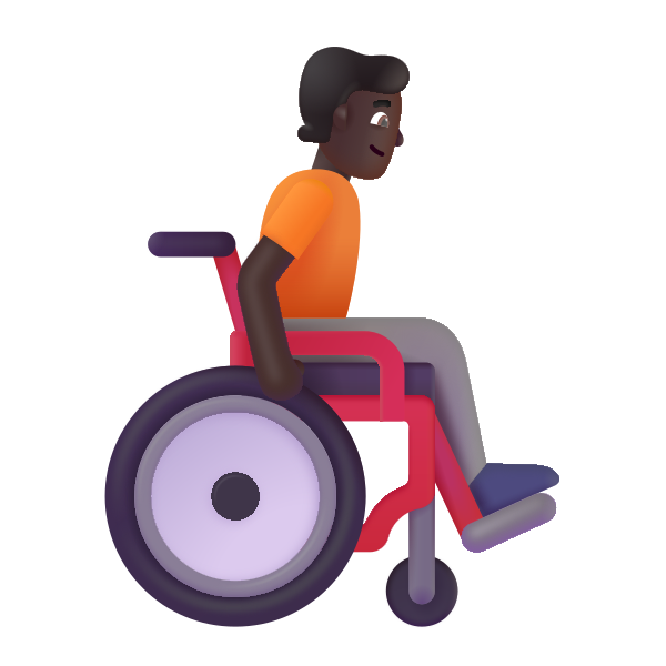 Person In Manual Wheelchair Facing Right Color Dark
