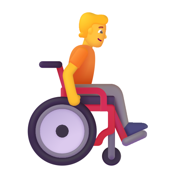 Person In Manual Wheelchair Facing Right Color Default Vector
