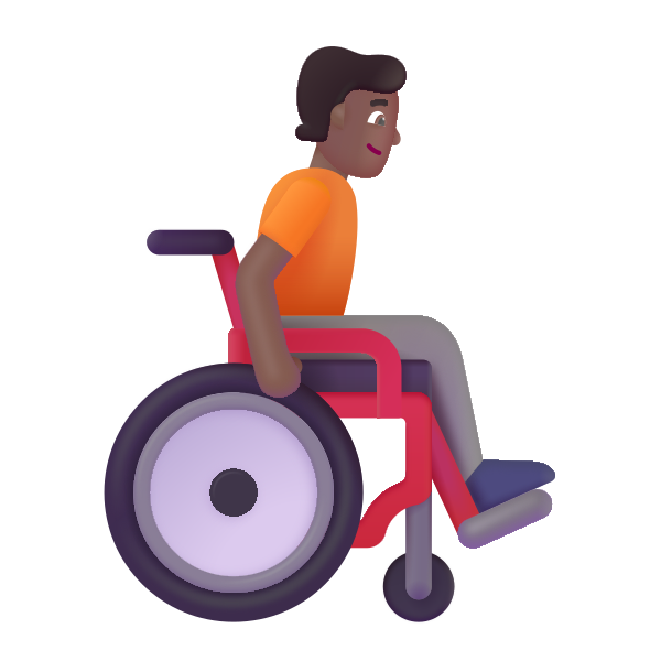 Person In Manual Wheelchair Facing Right Color Medium Dark Vector