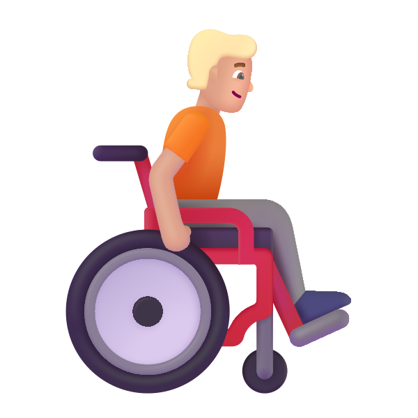 Person In Manual Wheelchair Facing Right Color Medium Light Vector