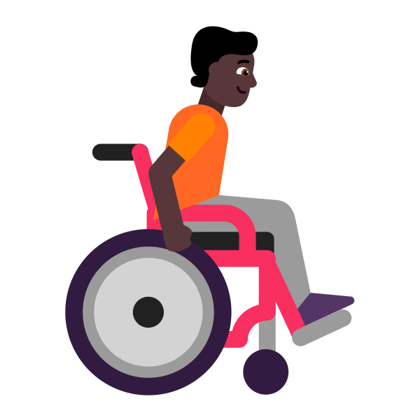 Person In Manual Wheelchair Facing Right Flat Dark