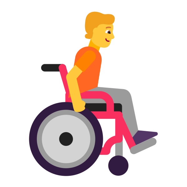 Person In Manual Wheelchair Facing Right Flat Default Vector
