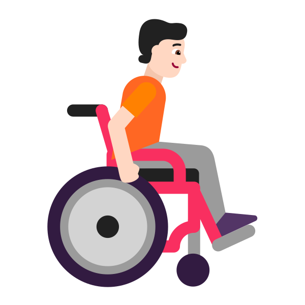 Person In Manual Wheelchair Facing Right Flat Light Vector
