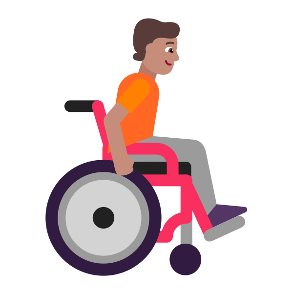 Person In Manual Wheelchair Facing Right Flat Medium Vector