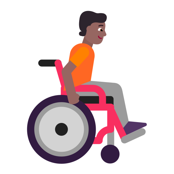 Person In Manual Wheelchair Facing Right Flat Medium Dark