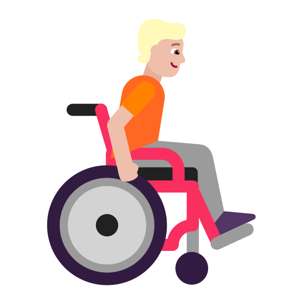 Person In Manual Wheelchair Facing Right Flat Medium Light Vector