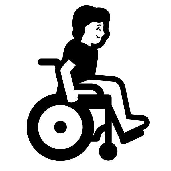 Person In Manual Wheelchair Facing Right High Contrast Default Vector