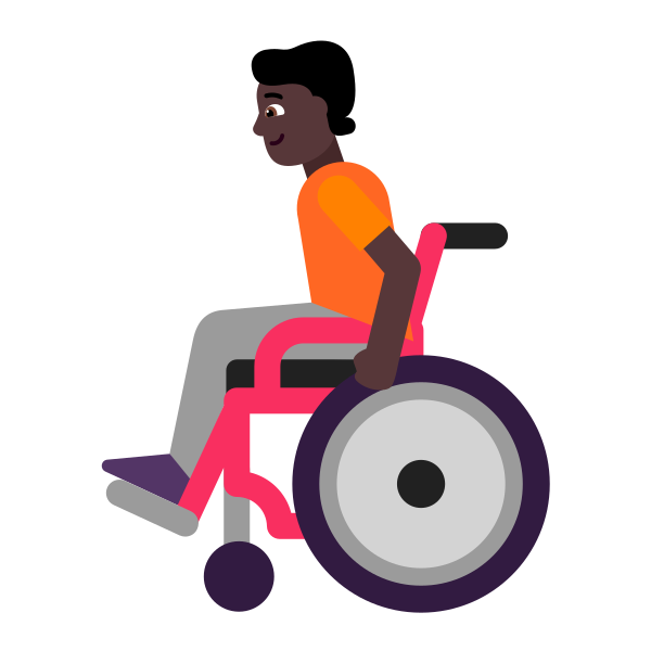 Person In Manual Wheelchair Flat Dark Vector