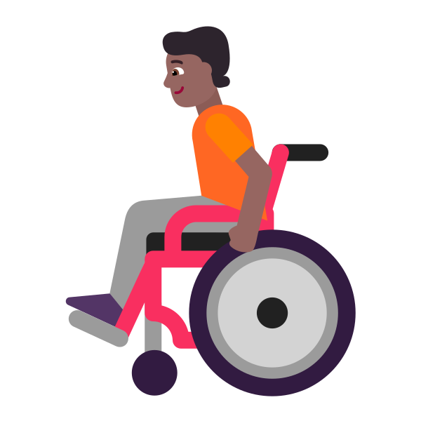 Person In Manual Wheelchair Flat Medium Dark Vector