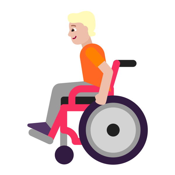 Person In Manual Wheelchair Flat Medium Light Vector