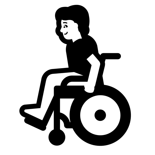 Person In Manual Wheelchair High Contrast Default Vector