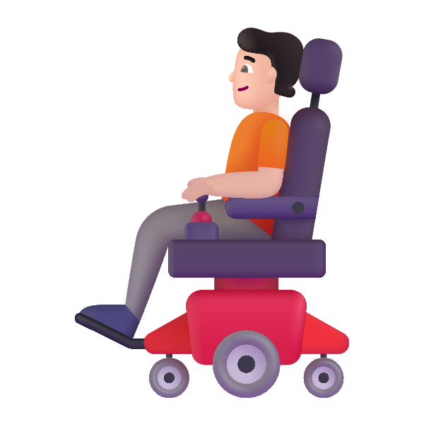 Person In Motorized Wheelchair Color Light Vector