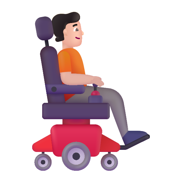 Person In Motorized Wheelchair Facing Right Color Light Vector