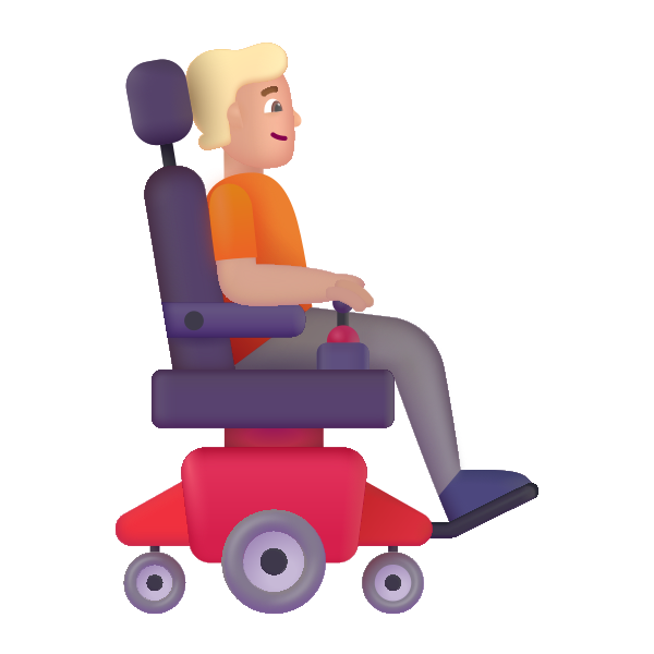 Person In Motorized Wheelchair Facing Right Color Medium Light Vector
