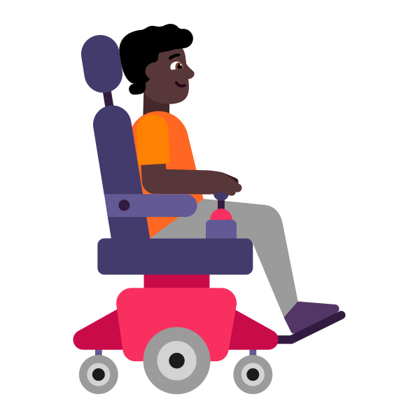 Person In Motorized Wheelchair Facing Right Flat Dark