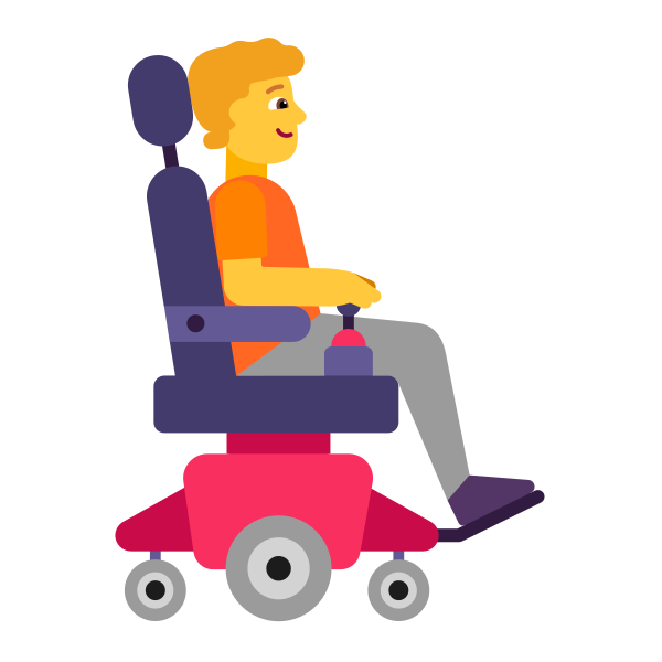 Person In Motorized Wheelchair Facing Right Flat Default