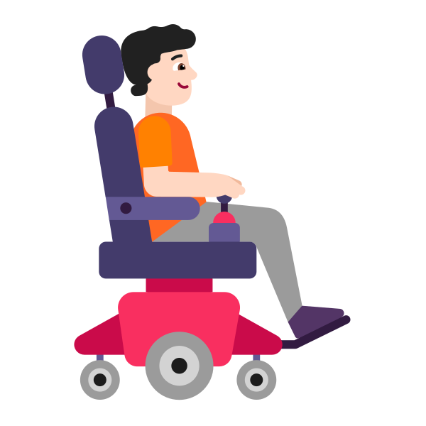 Person In Motorized Wheelchair Facing Right Flat Light