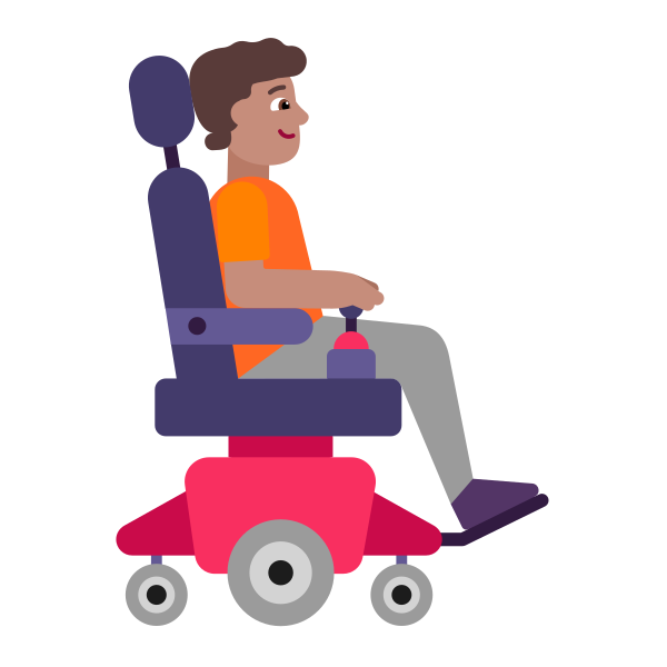 Person In Motorized Wheelchair Facing Right Flat Medium