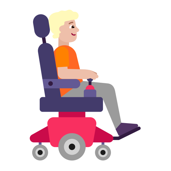 Person In Motorized Wheelchair Facing Right Flat Medium Light