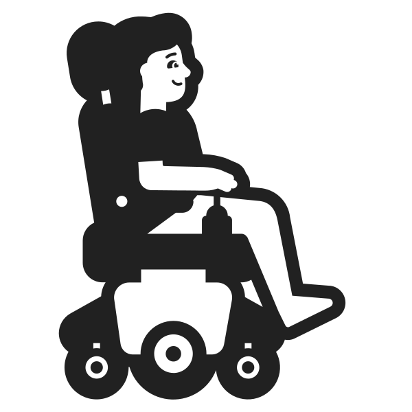 Person In Motorized Wheelchair Facing Right High Contrast Default