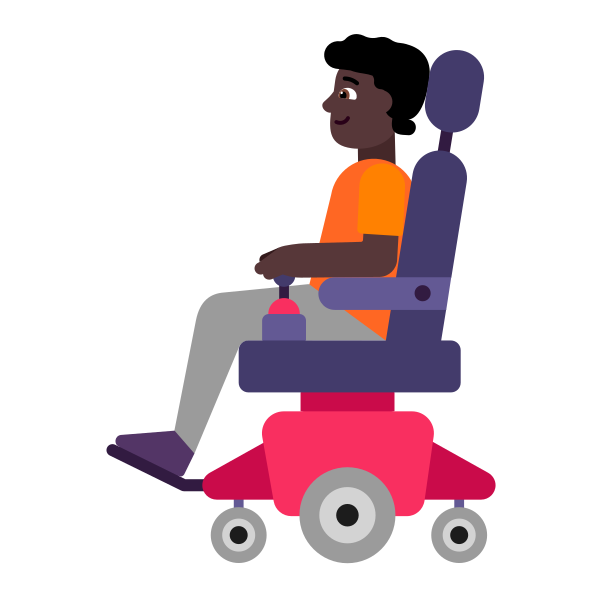 Person In Motorized Wheelchair Flat Dark