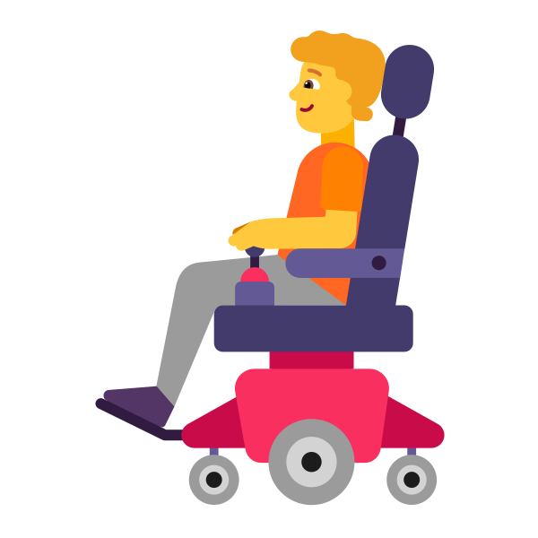 Person In Motorized Wheelchair Flat Default Vector