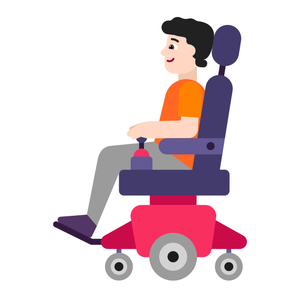 Person In Motorized Wheelchair Flat Light Vector