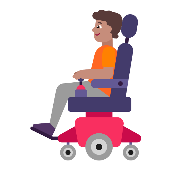 Person In Motorized Wheelchair Flat Medium Vector