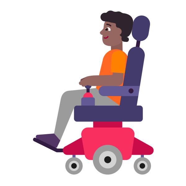 Person In Motorized Wheelchair Flat Medium Dark