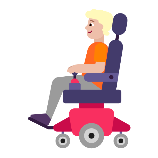 Person In Motorized Wheelchair Flat Medium Light