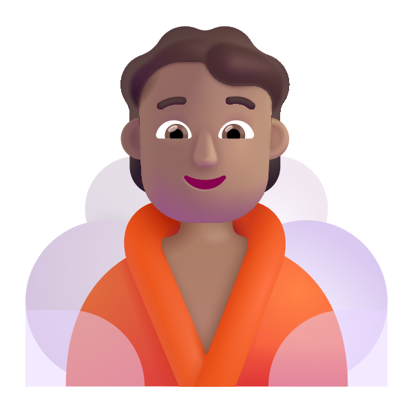 Person In Steamy Room Color Medium Vector